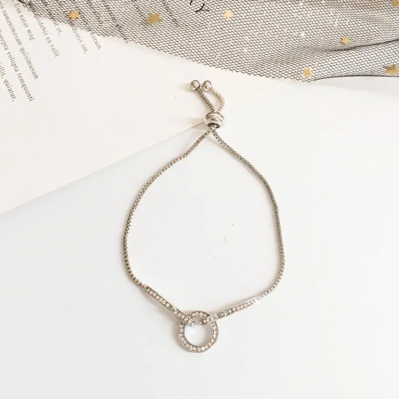 Réglable Zircon Cubique Mignon Curseur Bracelet Pour Femmes Dainty Bolo Saint Valentin Bijoux Cadeau Lien Chain266x