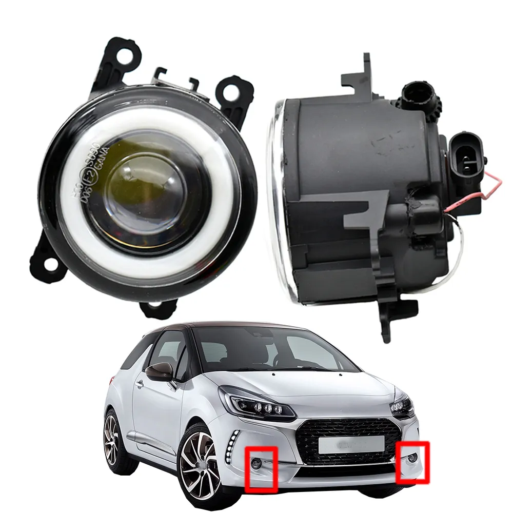 for Citroen DS3 2009-2018 with Fog light LED DRL Styling Lens Angel Eye Car Accessories headlights high quality