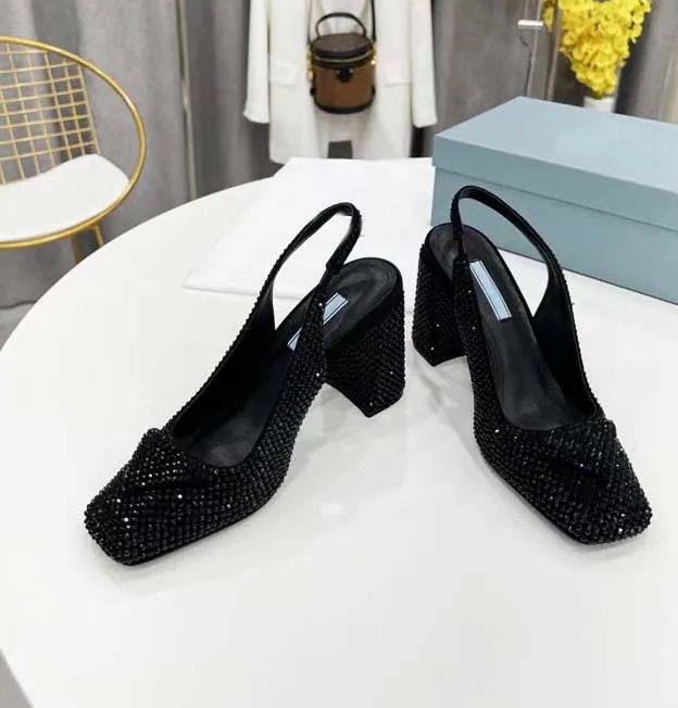 Diamond shoes! Women`s high quality sandals fashion shiny Rhinestone leather high heels 9.5cm slippers luxury show party dress shoe large 35-41