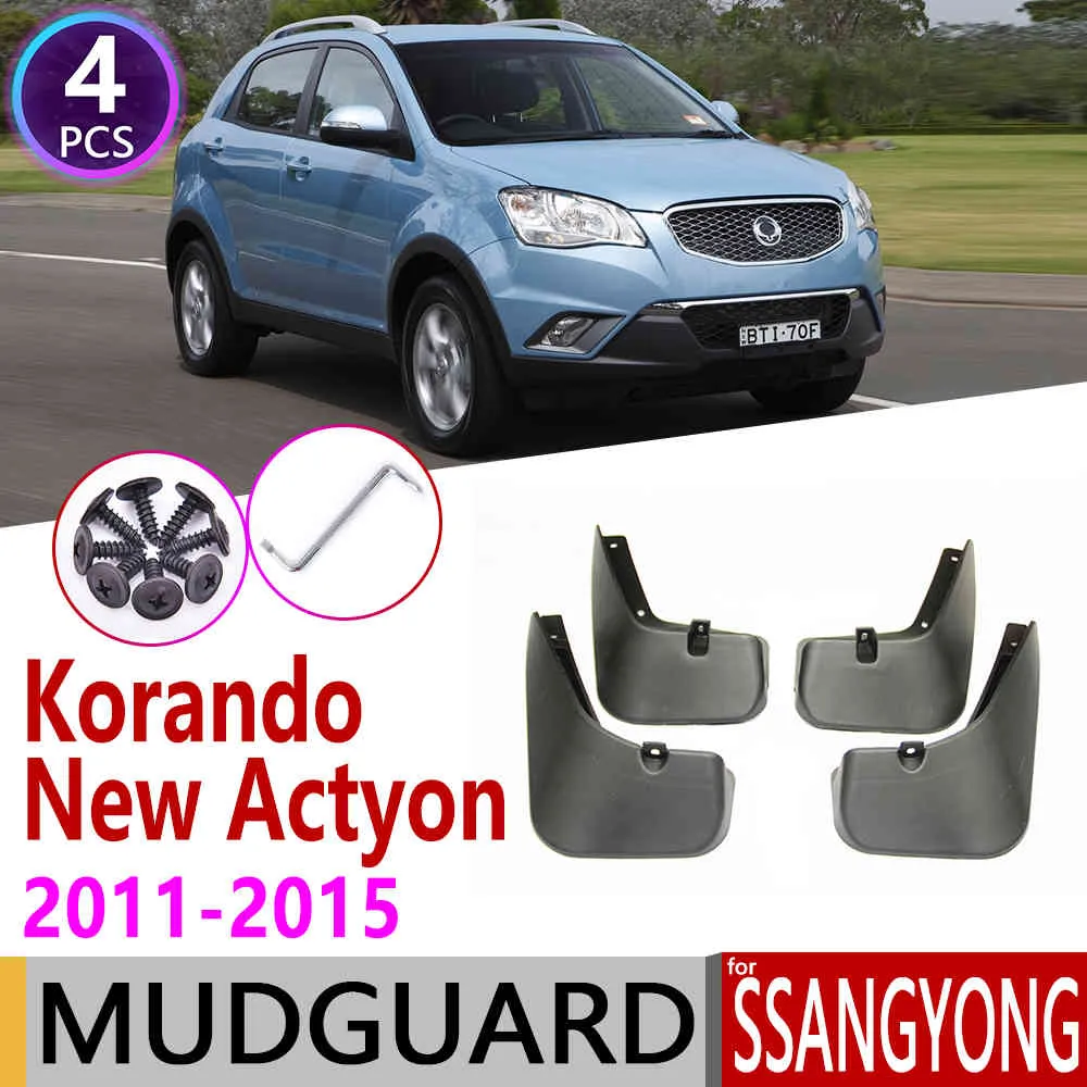 Ssangyong Korando New Actyon C200 2011~12015自動車マッドフラップFender Mud GuardスプラッシュフラップMudguardsアクセサリー2012 2013 2014