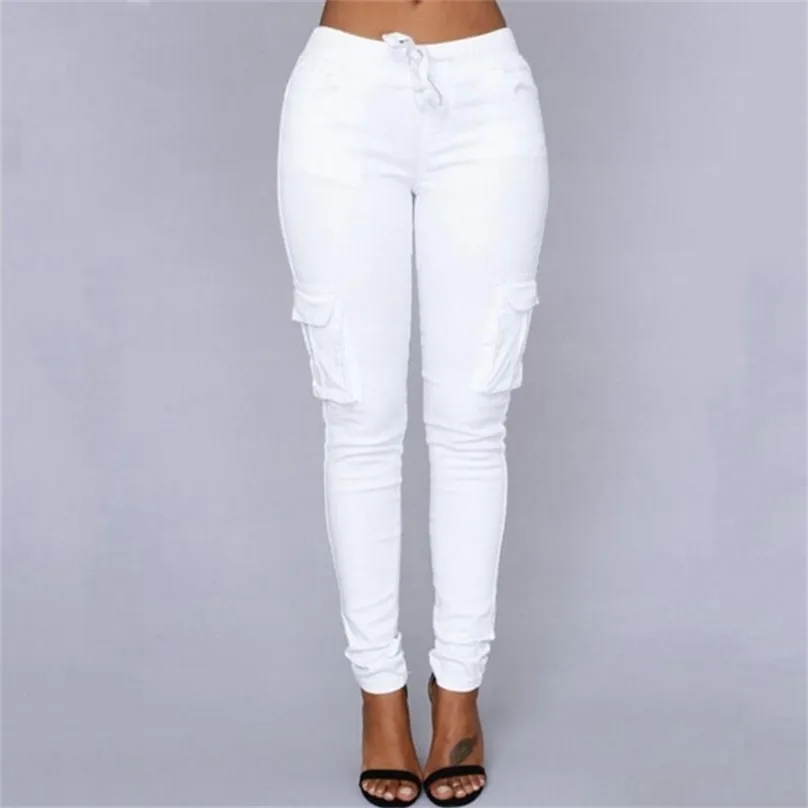 Large Size White Pants Joggers Women Plus High Waist Jogger Ladies Trousers Military 210915