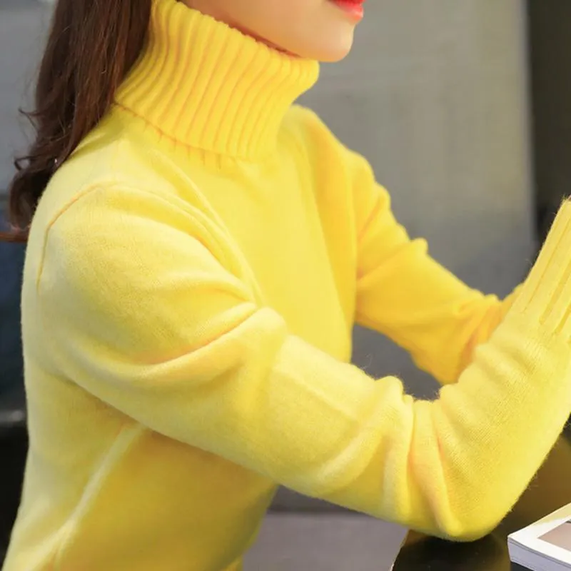 Осенние зимние женщины вязаные свитера пуловеры палера с длинным рукавом сплошной цвет тонкий эластичный короткий свитер мужская