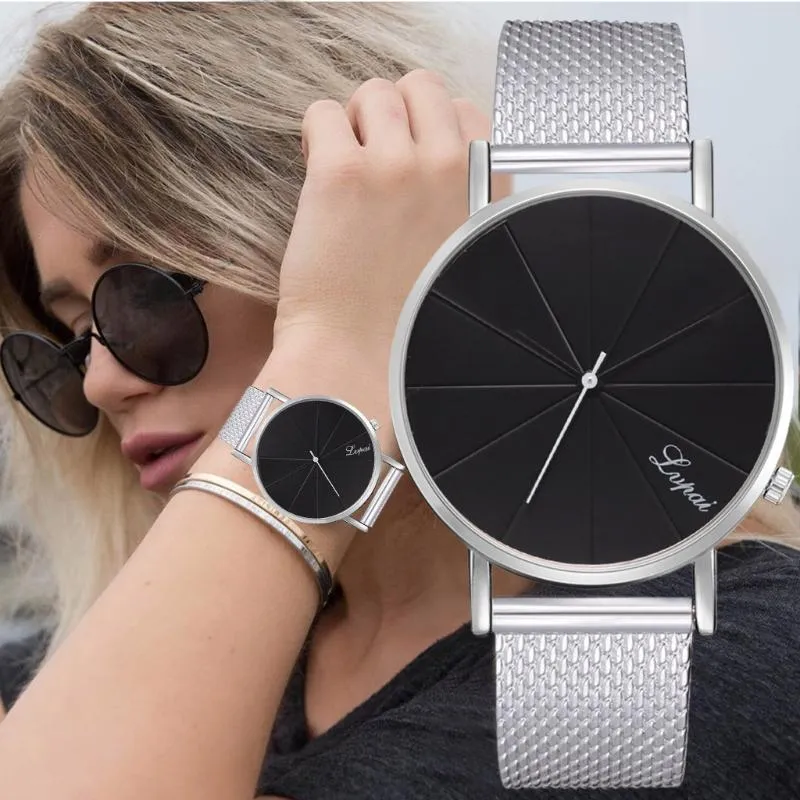 Polshorloges top merk womens horloges luxe quartz casual horloge vrouwen roestvrij stalen mesh riem ultra dunne wijzerplaat relogio masculino