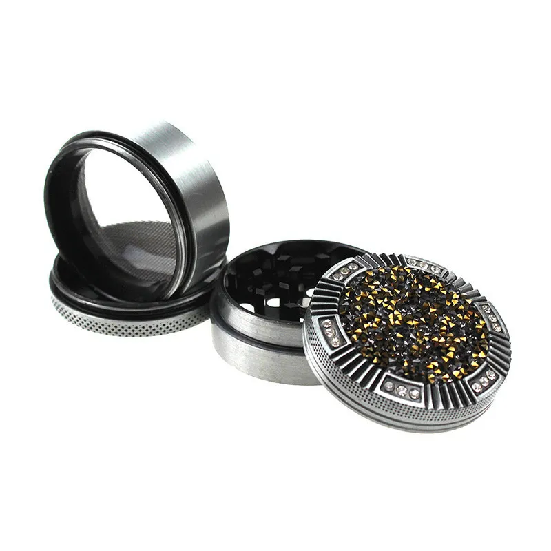 Smerigliatrici per erbe aromatiche per tabacco Grinder in lega di zinco a 4 strati Metallo dia. 50mm 55mm colori di alta qualità