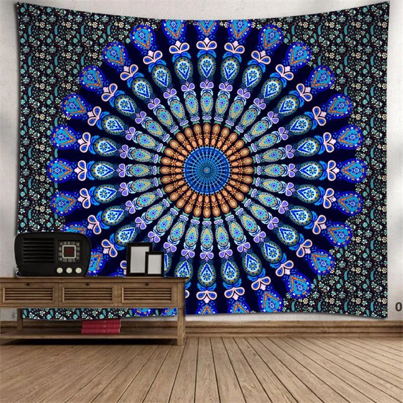 Newmandala Tapestry Colorful Bohemian tapeçaria parede pendurado para quarto 130x150cm poliéster yoga tapetes decoração de casa 18 padrões ccd8009