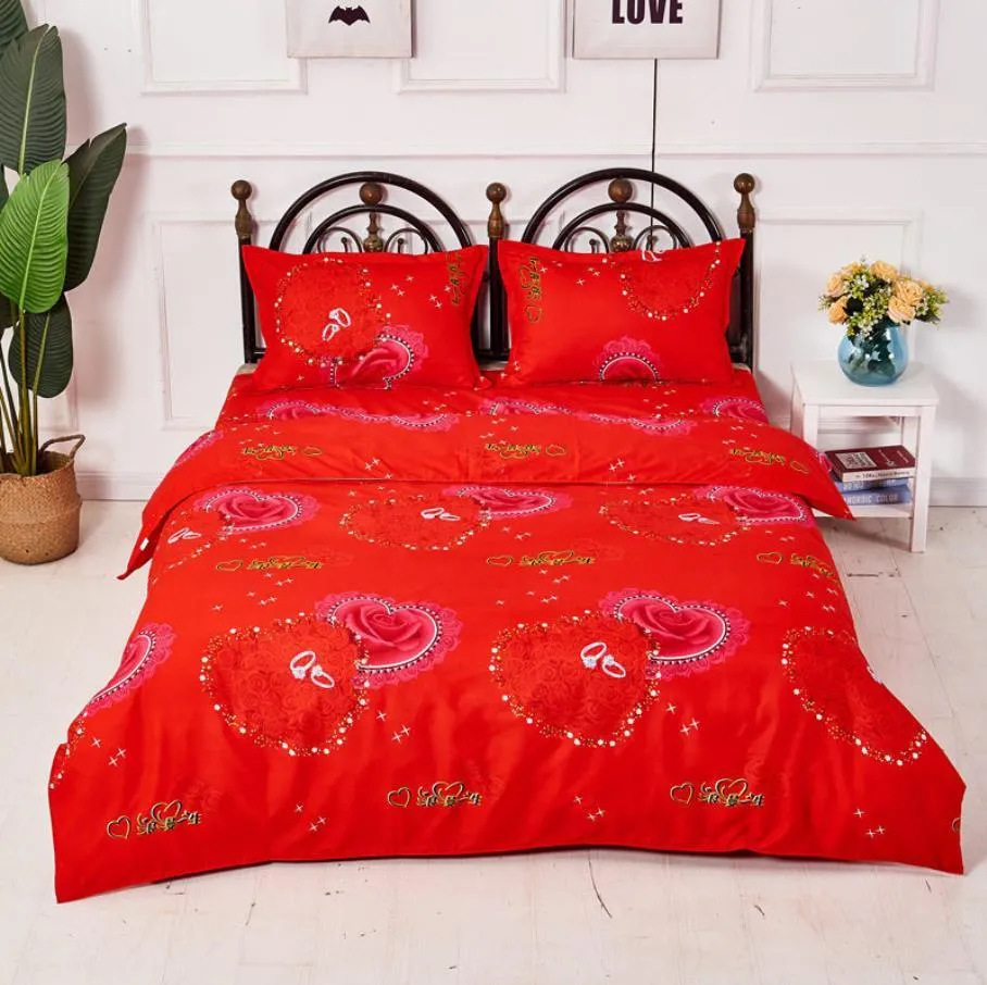 Funda de edredón para recién casados, ropa de cama textil de nueva moda, estilo chino rojo, funda de edredón doble de 200x230cm (solo 1 funda de edredón) F0341 210420