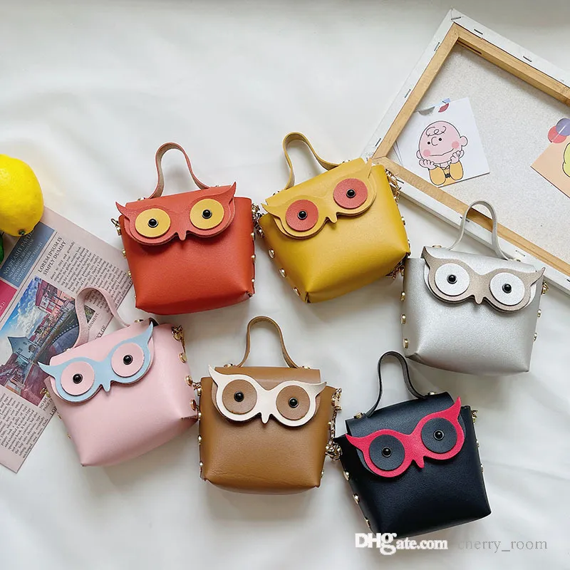 2021 Baby Meisjes Cartoon Verandering Portemonnee Handtassen Kinderen Owl Designer Chain One Shoulder Crossbody Tassen Small Satchel Cute Kids Mini Wallet F533