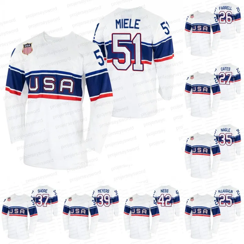 USA 2022 Winter Hockey Jersey Andy Miele Aaron Ness Ben Meyers Nick Shore Pat Nagle Strauss Mann Drew Commesso Noah Cates Sean Farrell Marc Mclaughlin