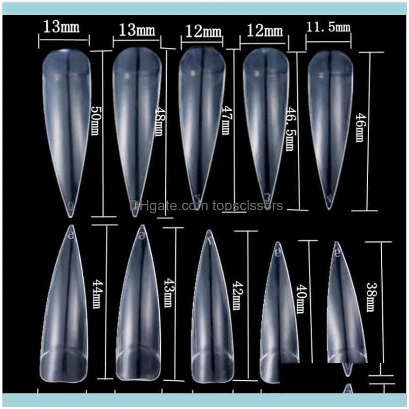 Pieces Artificial UV Gel False Point Manicure Nail Art Tips Set Kits