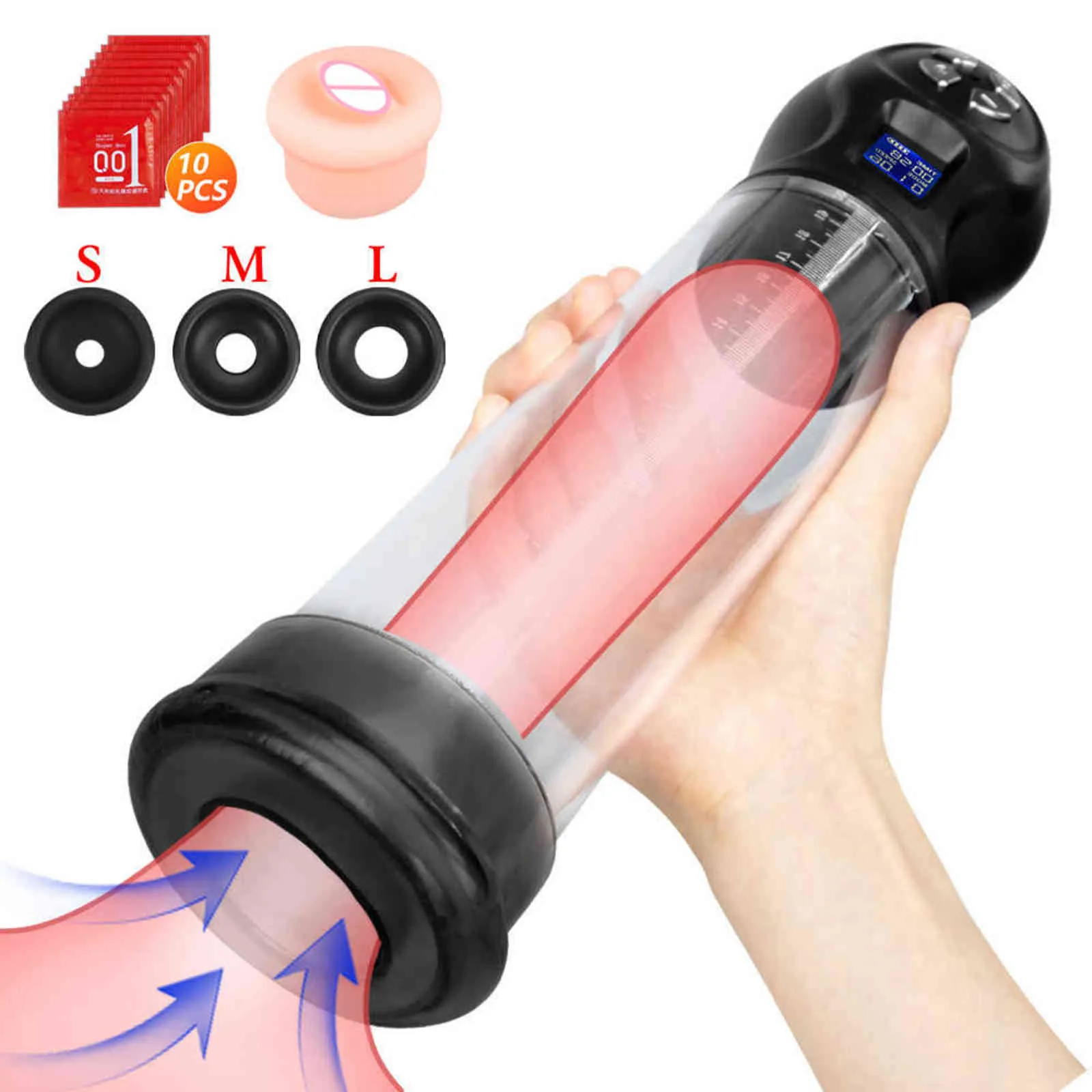 NXYSex pompa giocattoli Giocattoli pompa del sesso Pompa del pene Estensore elettrico Giocattoli per uomini Vacuum Dick Enlargement Trainer Masturbatore maschile Adulti Man Machine 1125 1125