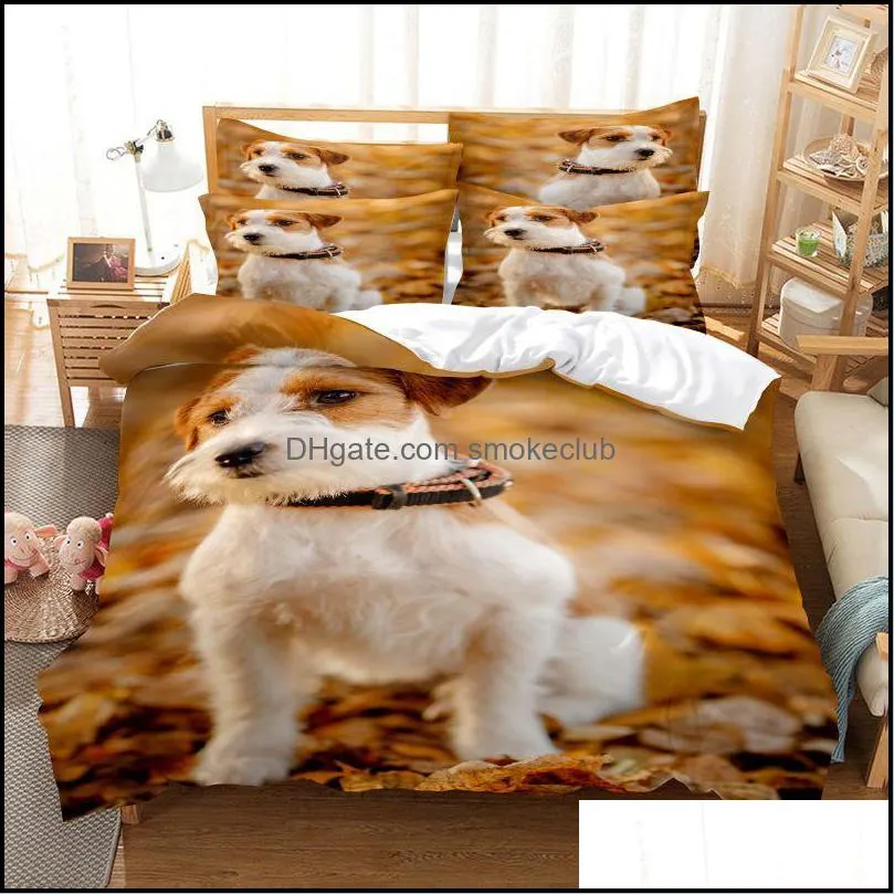 Bedding Sets Cute Dog Duvet Cover Set 3d Digital Printing Bed Linen Fashion Design Comforter