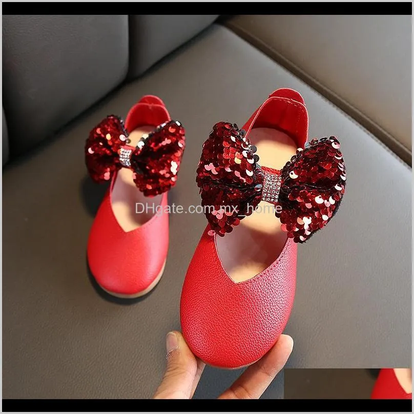 new spring autumn girls sneakers kids girl leather shoes bling bow tie princess baby children shoes cute party shoes c11191 201118