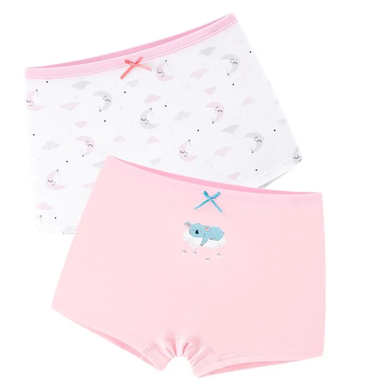 Girls Cotton Boxer Underwear Set Purple, Blue, And White Stretchy