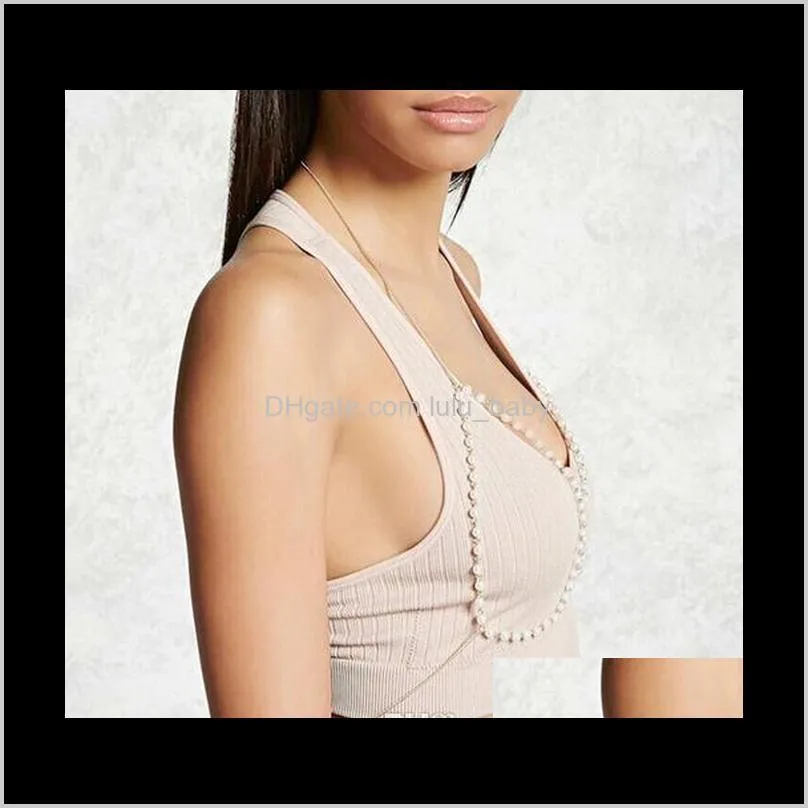 belly chains europe and united states fashion handmade artificial pearl bra body chain