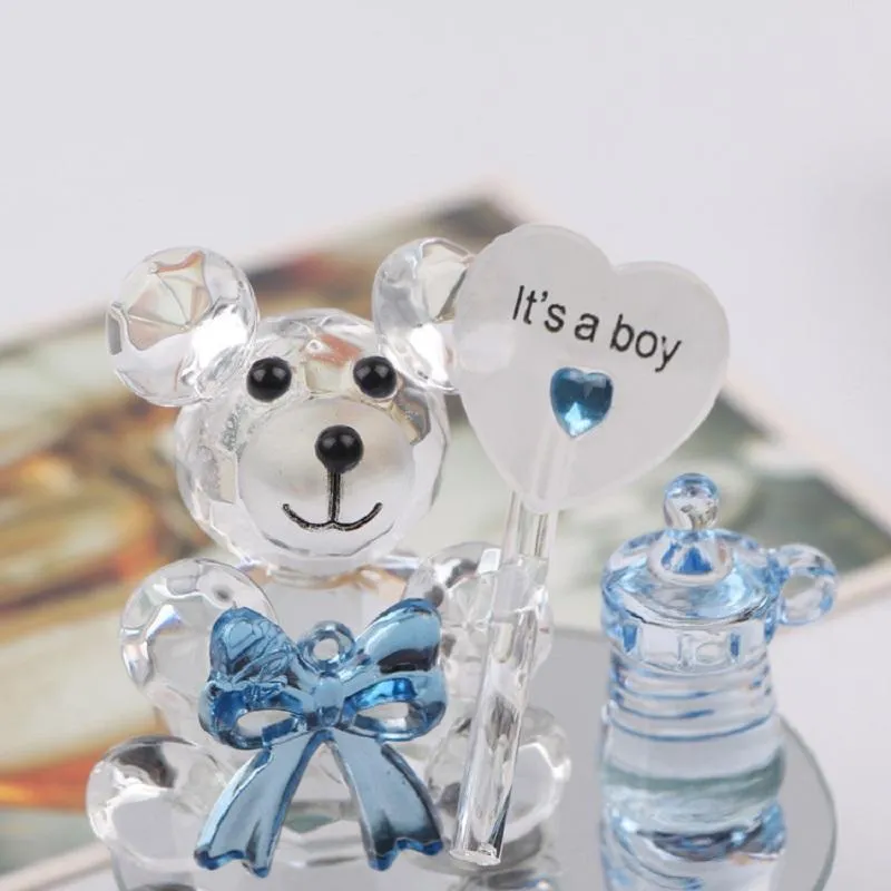 Crystal Bear Nipple Doop Baby Shower Souvenirs Party Doop Giveaway Gift Bruiloft Gunsten en Geschenken voor Gasten 5 Stks Gunst