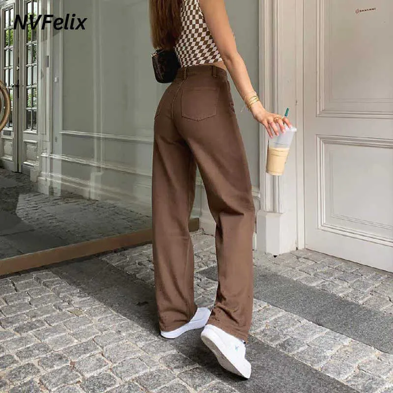 WIDE-LEG BROWN JEANS FOR WOMEN NEW STYLE BAGGY