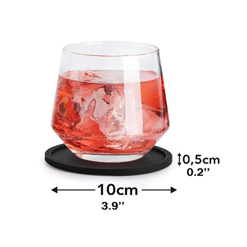 Silicone Coasters Non-Slip Cup Coasters Heat Resistant Cup Mate, Soft Coaster For Tabletop Protection Fits Size Drinking Glasses