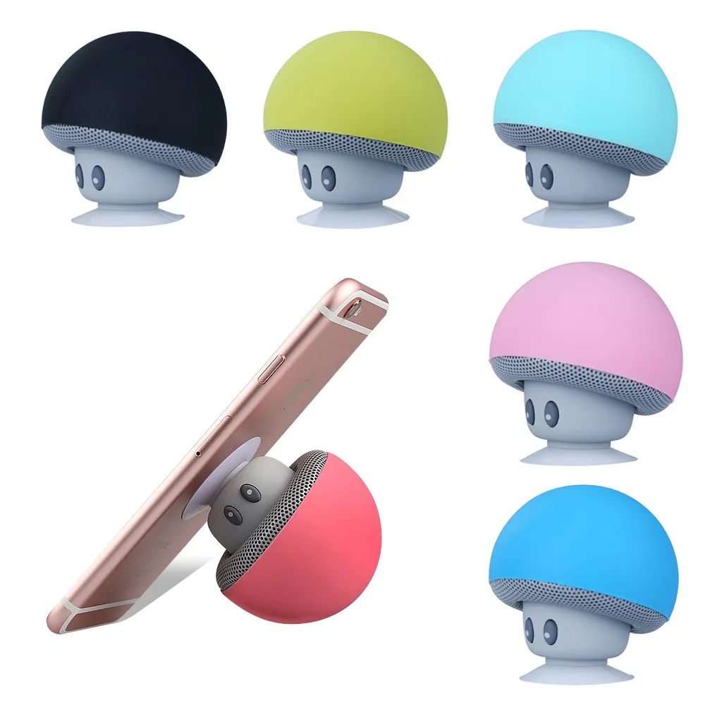 Smart Cute Grzyb Sucking Bezprzewodowy Głośnik Bluetooth Wbudowany w Mic Wodoodporna Hifi Stereo Hands Free Portable Głośnik Praktyczny