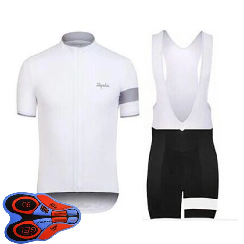 RAPHA Team Summer Mens Cycling Jersey Set Рубашки с короткими рукавами Bib Shorts Suit Racing Bicycle Uniform Спортивная одежда на открытом воздухе Ropa Ciclismo S21040607