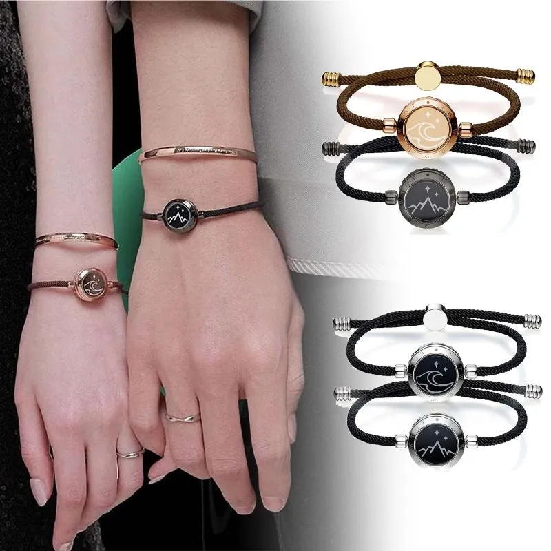 Pulsera inteligente para parejas, control remoto, conexión Bluetooth,  pulsera de amor para hombres y mujeres, juego de joyas de regalo para el  día de