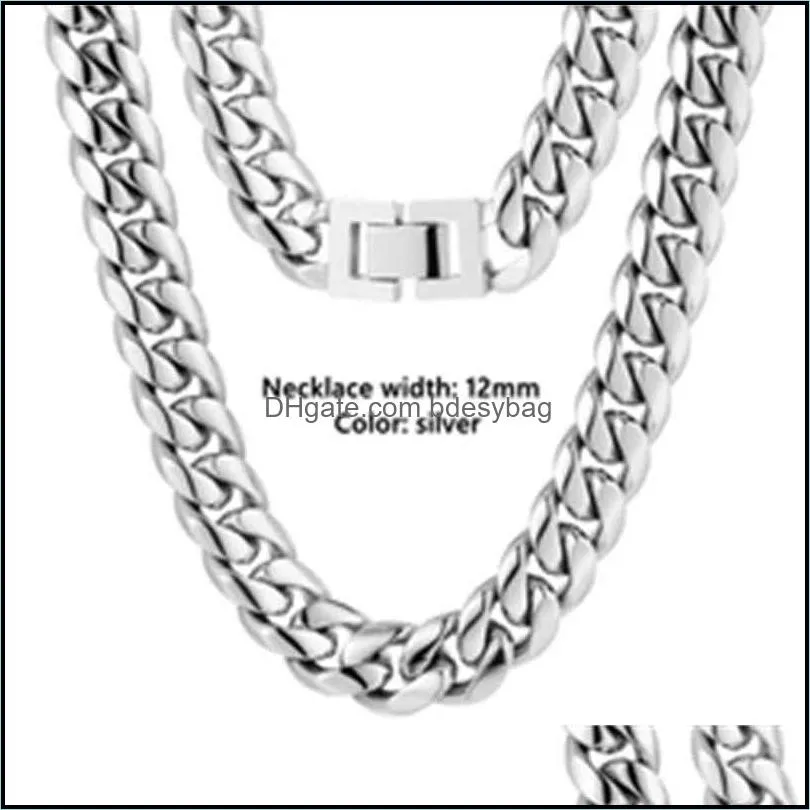 KRKC&CO Wholale Custom Hip Hop Cuban Curb Link Mens  Stainls Steel 14k 18k Gold Plated Chain Necklace Cuban Link Chain