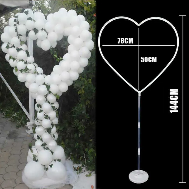 Heart shaped balloon arch frame Wedding Engagement Decorations Balloons Wreath ring for Valentine's Day Bridal Shower Decor 210626