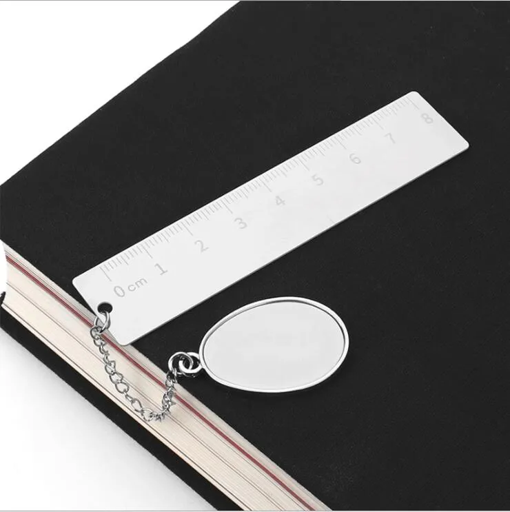 Multipurpose Oval Bookmark Favor Personalized Sublimation Ruler Bookmarks Desk Ornament Heat Transfer Coating Book Ornament