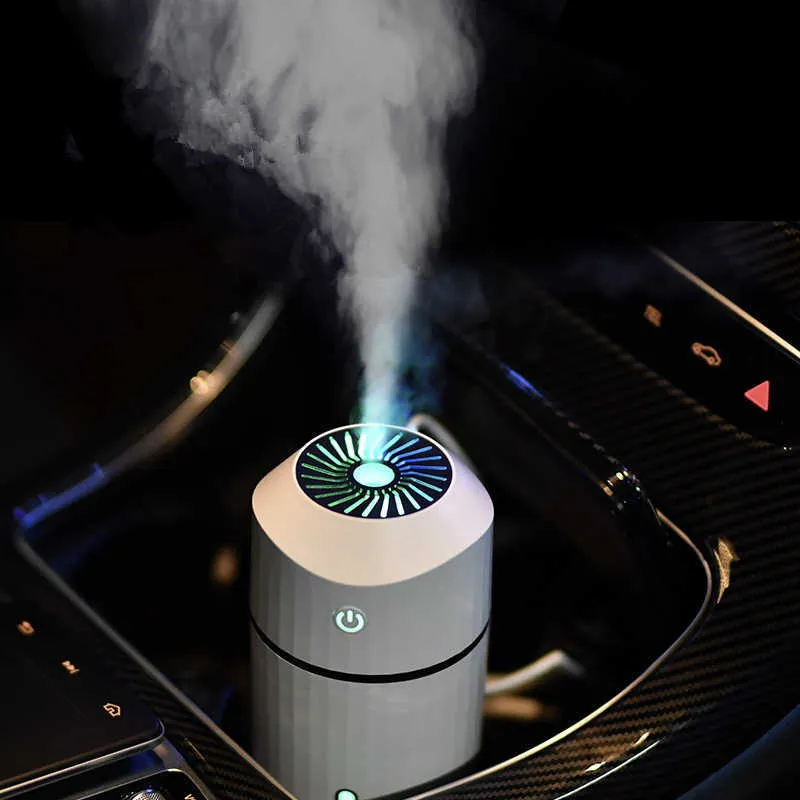 320ml Ultrasonic Car Humidifier Creative Lecai Cup USB Aroma Diffuser Air Purify Hydration With 7 Color Night Light 210724