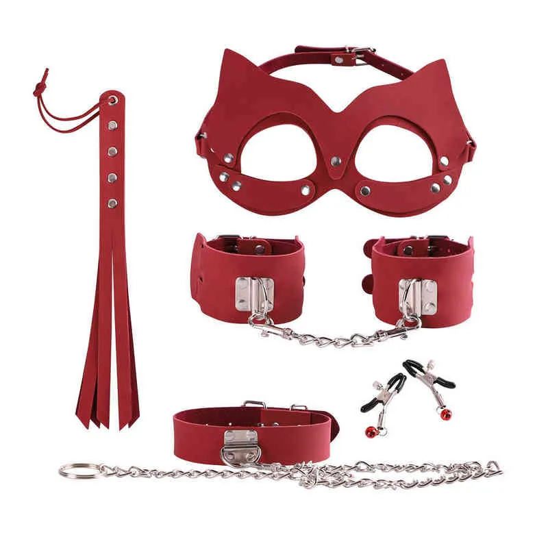 BDSM Erotic Toy Set sexy toys Adult Games sex Bondage Restraint,Handcuffs  Nipple Clamp Whip Collar sex toys for couples