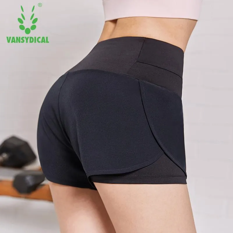 Fanceey Slim Sport shorts voor vrouwen nep twee antiwalking lopende gym yoga panty vrouw