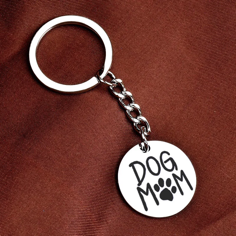 Mode Paar Haustier Edelstahl Keychain Animal Paw Print Keychain Einfache Männliche Und Weibliche Keychain Schmuck Geschenk