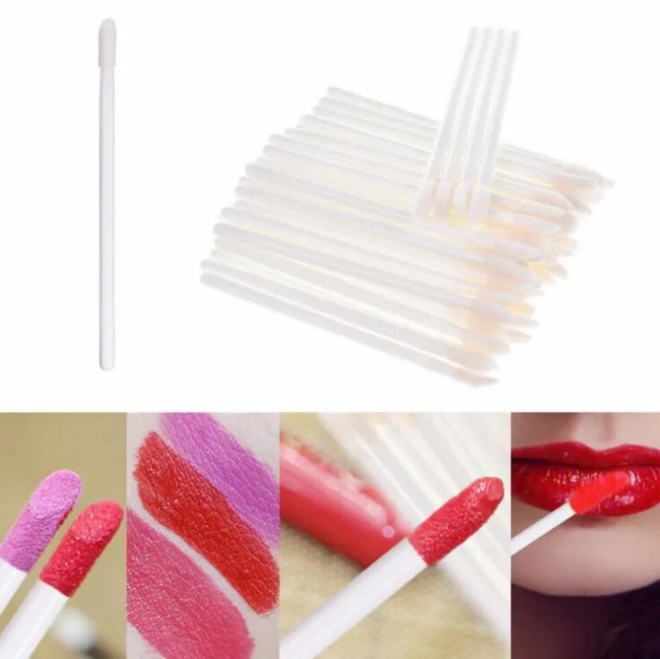 Blanc bleu Paquet de vente au détail Baguettes de brosse à lèvres colorées Brosses de rouge à lèvres jetables Outil de maquillage Applicateur cosmétique Marque privée