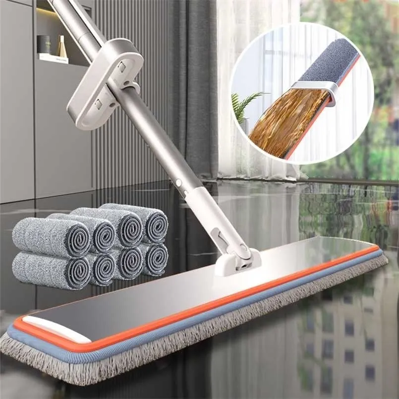Joybos golv klämma mopp mikrofiber våt med hinkduk rengöring badrum för tvätt kök renare 211215