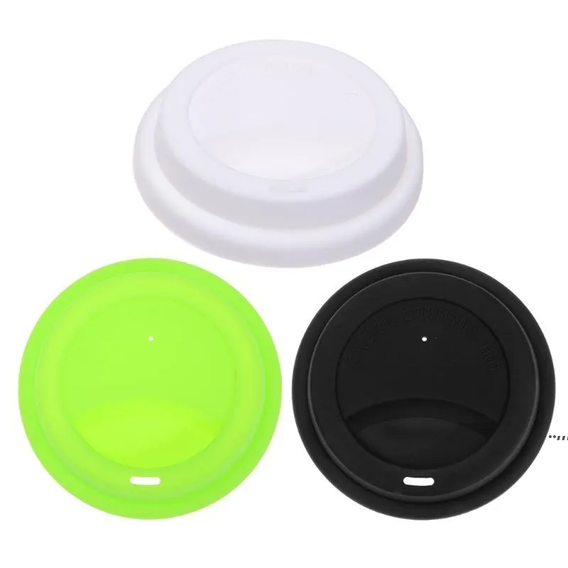 9cm Silicone Cup Lid Reusable Porcelain Coffee Mug Spill Proof Caps Milk Tea Cups Cover Seal Lids RRD12532