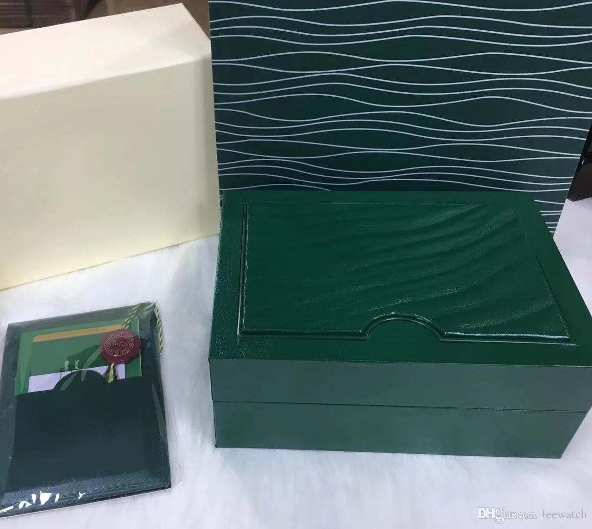 Dozen Donkergroen Horlogedoos Cadeau Woody Case Voor Boekje Kaart Tags en Papieren In Engels Zwitserse Horloges Boxes256S