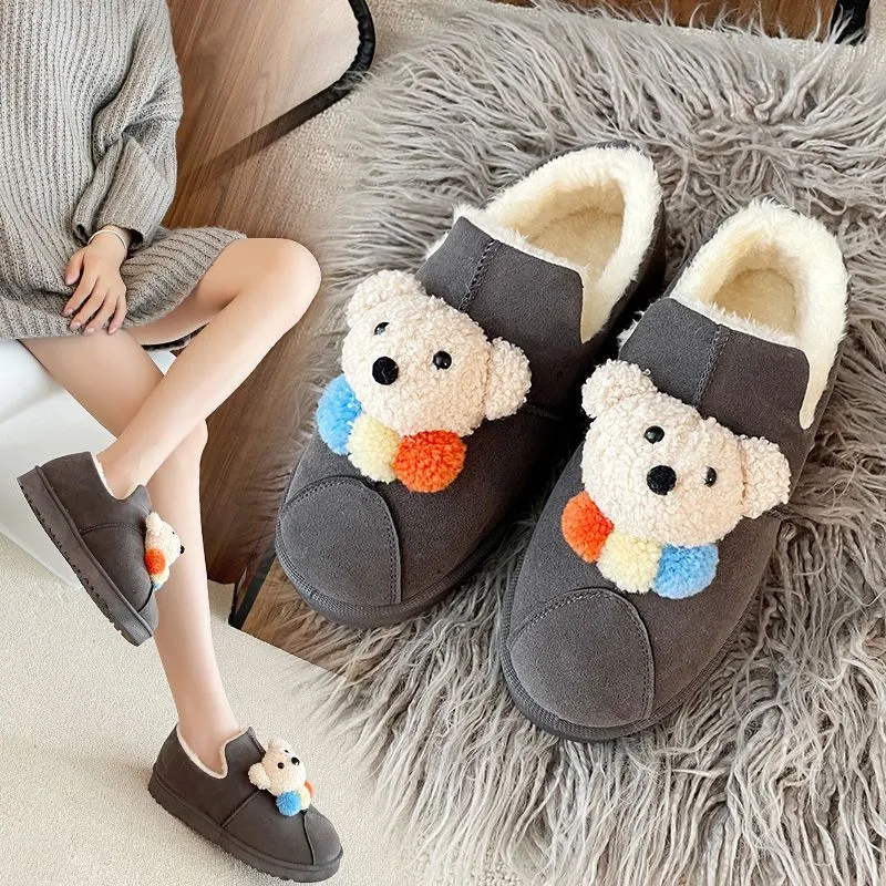 겨울 여성 귀여운 만화 소프트 스노우 부츠 패션 성격 고품질 야외 컴포트 따뜻한 두꺼운 솔직한 면화 신발