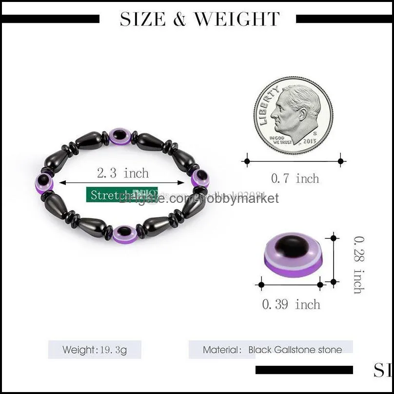 new Water drop Magnet Bracelets black gallstone magnetic bracelet flat bead resin blue eye shape bracelets for women jewelry