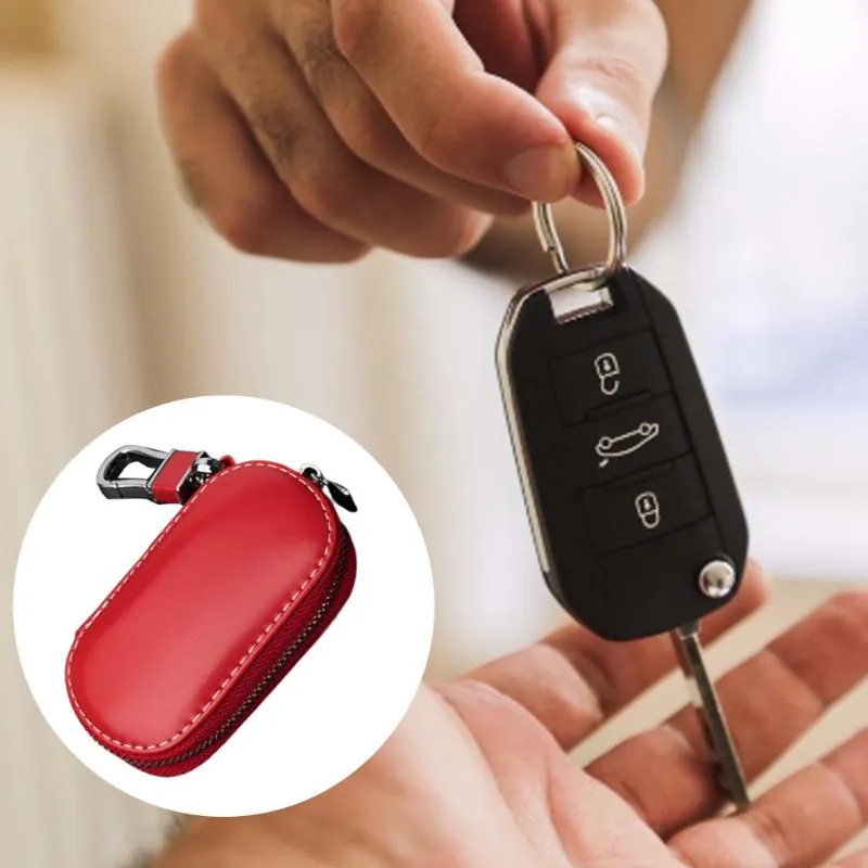 Opbergtassen Key Case Multifunctionele lederen autozak voor Faraday Cage Keyless Entry FOB Pouch RFID Beveiligingsaccessoires