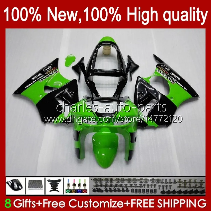 Moto Body voor Kawasaki Ninja ZX-6R 600CC ZX-636 ZX600 1998-1999 Carrosserie 16NO.15 ZX 636 600 C CC 6 R 6R ZX6R 98 99 ZX-600 ZX600CC ZX636 1998 1999 Fairing Kit Voorraad Groen