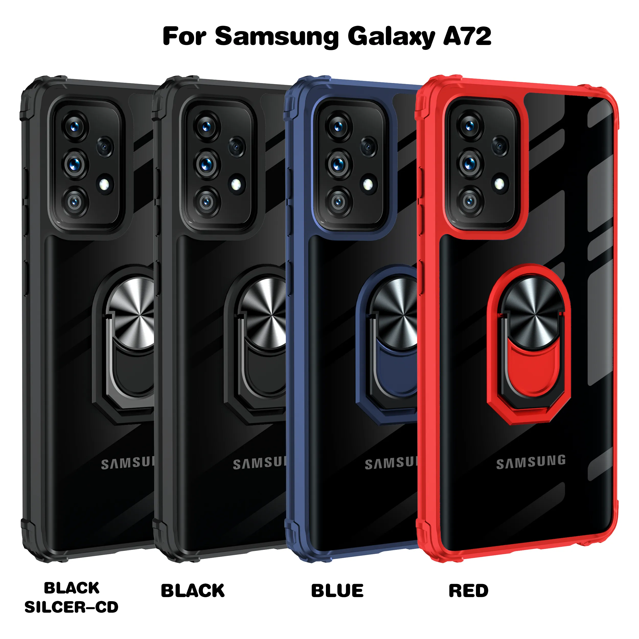 Için iphone 13 Pro Maksimum Telefon Kılıfları Metal Halka Ile Darbeye Kapak Samsung Galaxy A72 A12 A02S MOTO G STYLUS LG K53 K22