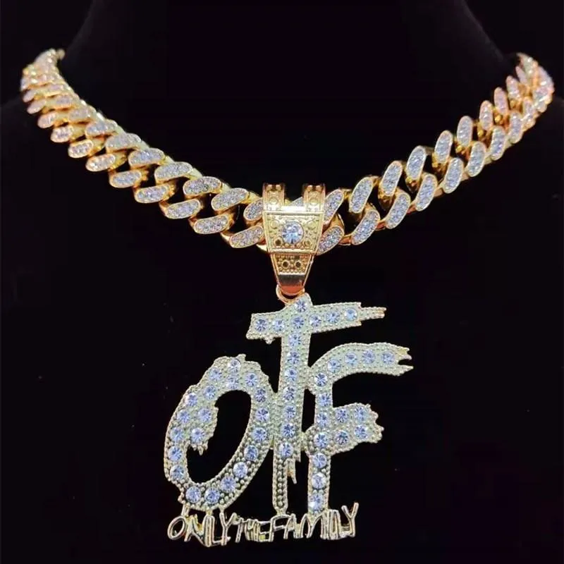 Ожерелья с подвесками для мужчин и женщин в стиле хип-хоп, ожерелье с буквами ТОЛЬКО СЕМЬЯ с 13 мм кубинской цепочкой Майами, блестящие хип-хоп ювелирные изделия330w