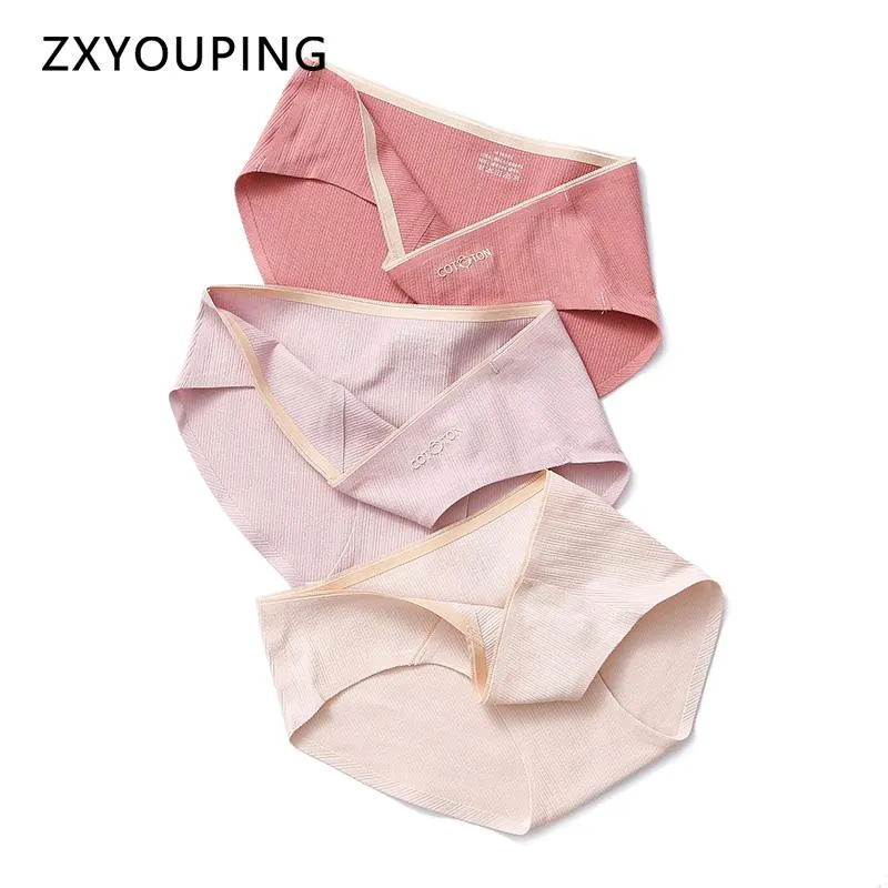 3Pcs M-4XL Lage Taille Zwangere Vrouwen Slipje Naadloze Katoenen Slips V-vormige Buik Ondersteuning Ondergoed Moederschap Lingerie Big size Vrouwen