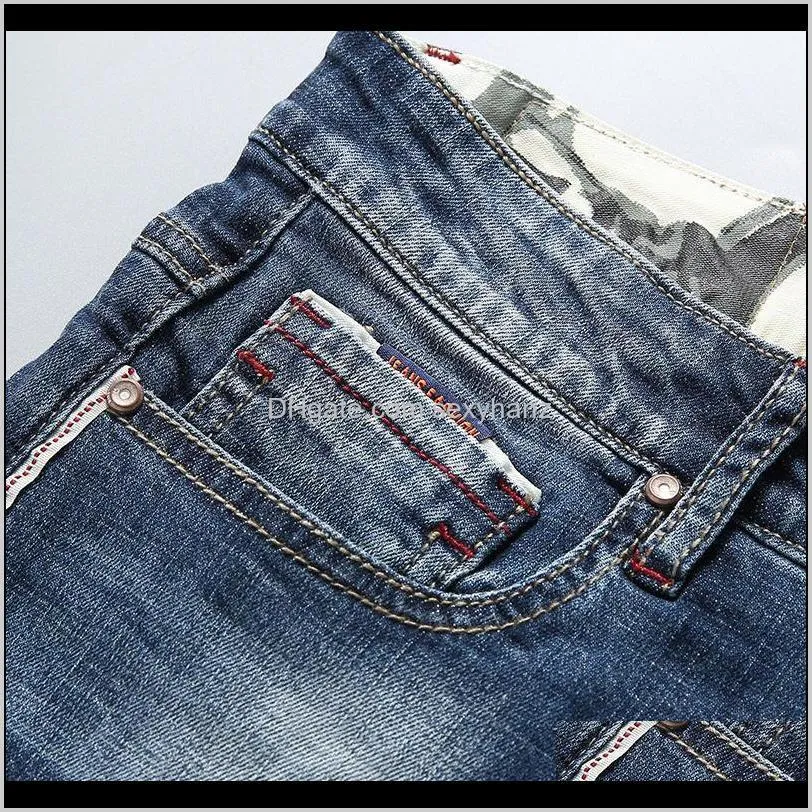 summer new men`s stretch short jeans fashion casual slim fit high quality elastic denim shorts male brand clothes