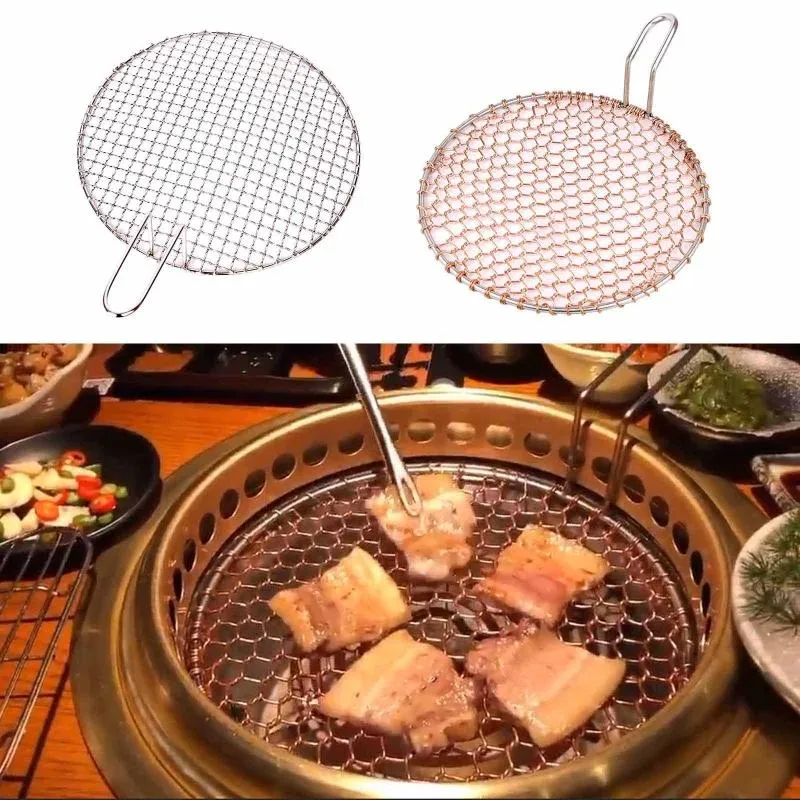 Tools & Accessories Stainless Steel Round Barbecue BBQ Grill Net Meshes Rack Camping Hiking Cooking Outdoor Mesh Wire Picnic Tool