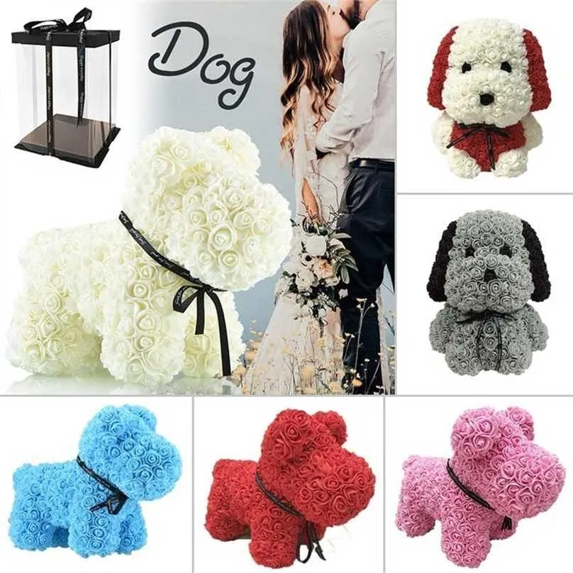 30/38cm Artificial Rose Dog Flower Cute Cashmere Bouquet