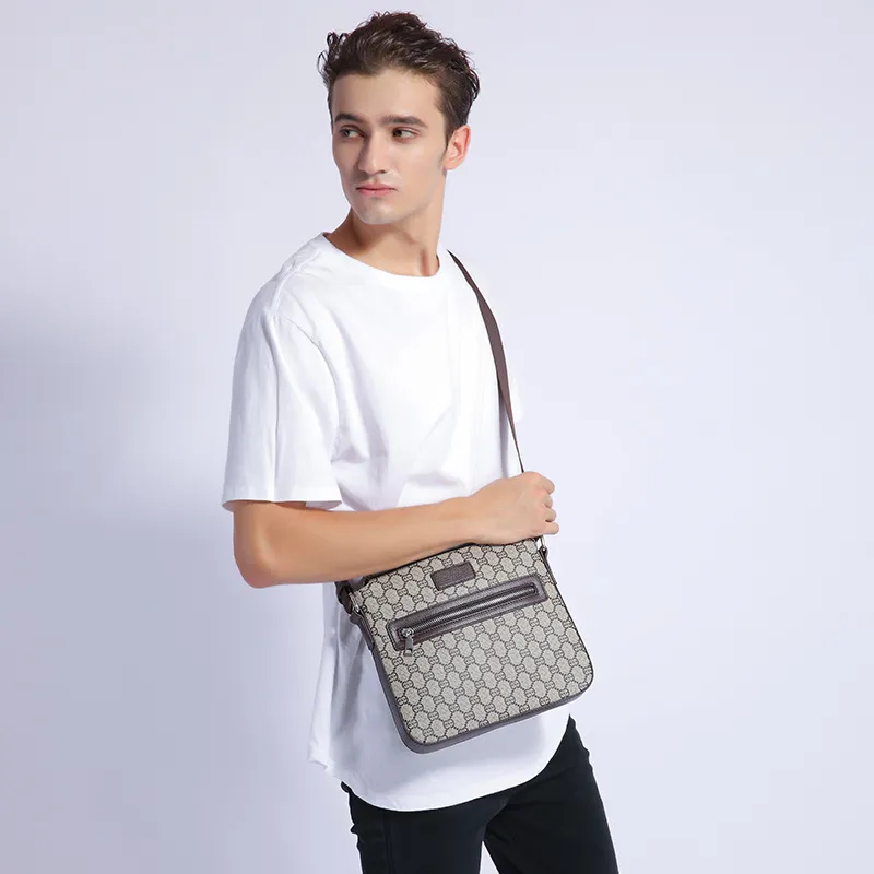 Mäns Business Casual Bag Singel Shoulder Stor kapacitet Tryckt diagonal s handväska