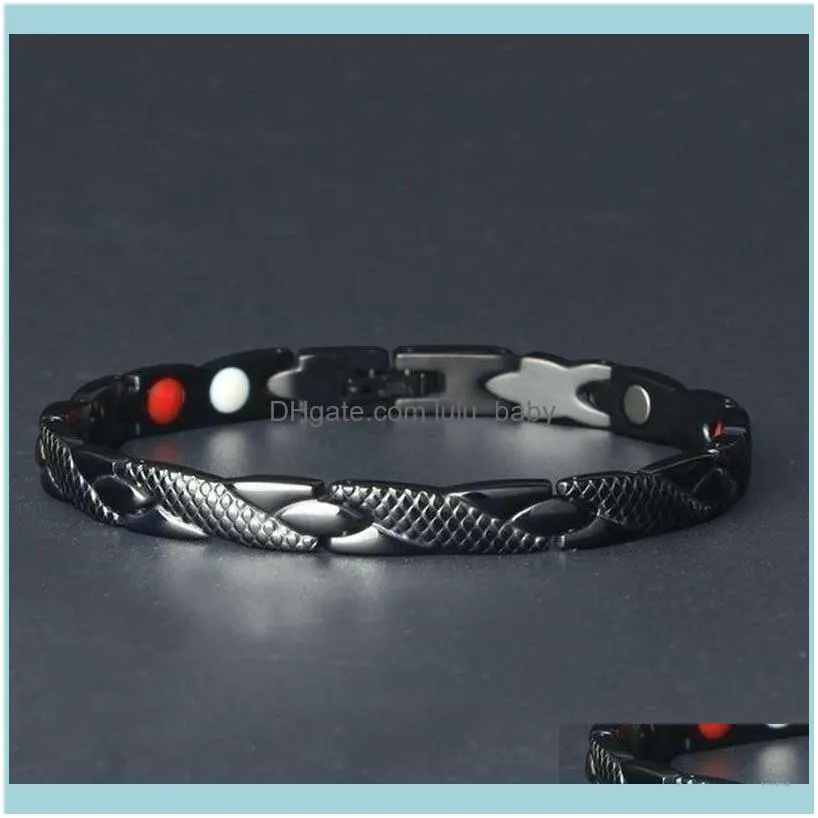 Link, Chain 2021 Twisted Healthy Magnetic 4 Colors Bracelet For Women Power Therapy Magnets Bracelets Men Bangles Homens Pulseira1