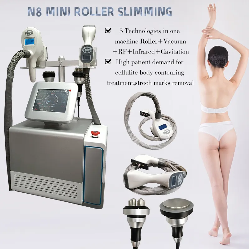 5 i 1 N8 minikroppsformning bantningsmaskin 40kHz Cavitation Ultraljud Vakuumrulle RF Lymfatisk dräneringsmassageutrustning