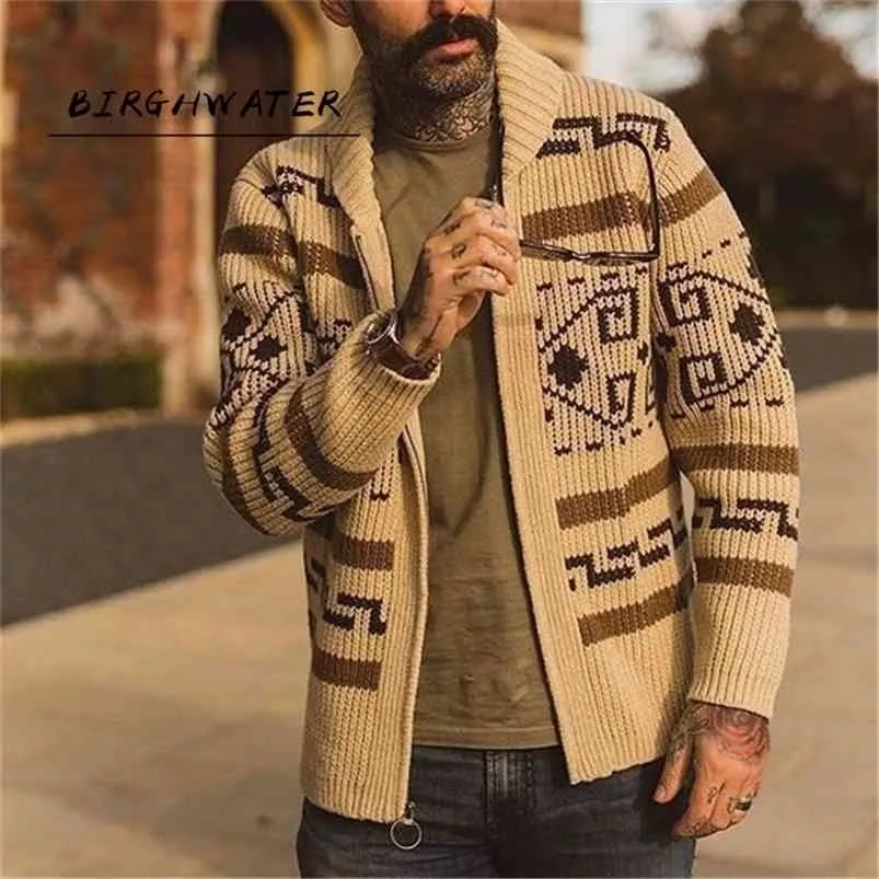 winter warm Men Brand Casual Slim Fit Male Sweaters Cardigan Horns Thick Sweater fashion button top coat drop 210813