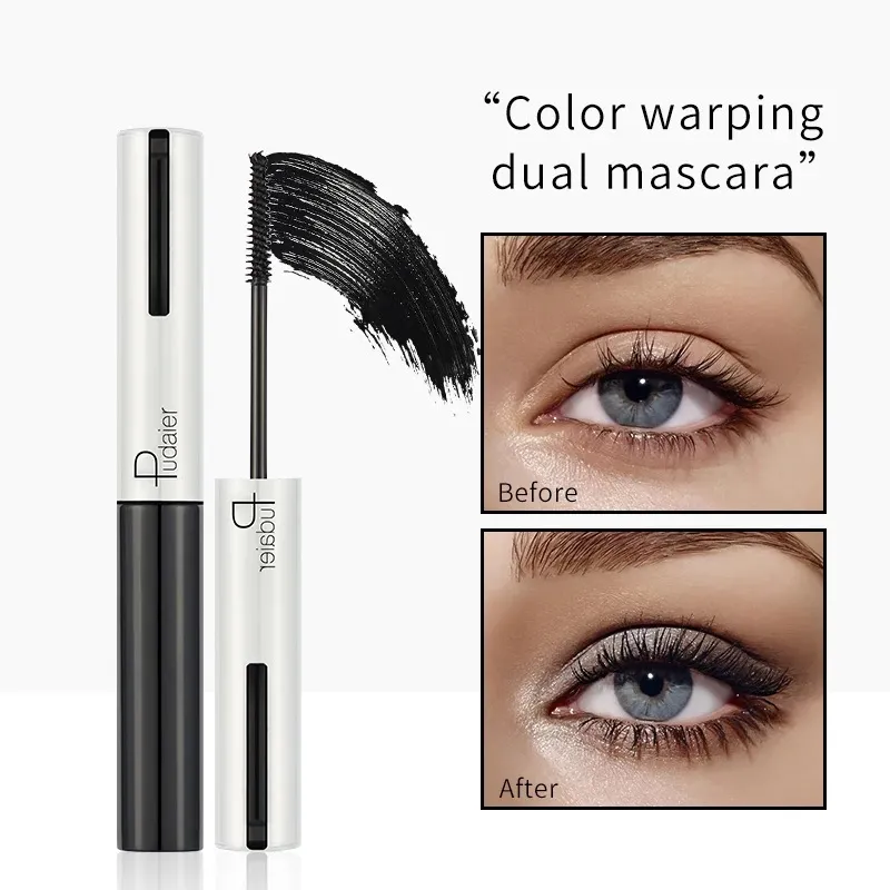 Mascara coloré imperméable à l'eau allonge le maquillage des cils noir blanc Rose Curling Volume avec brosse Mascara